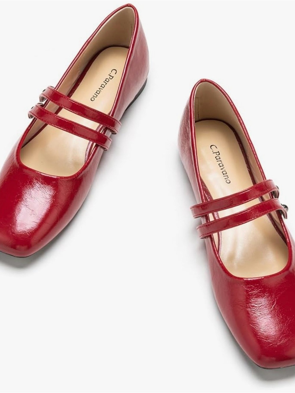New cherry red Mary Jane Flats